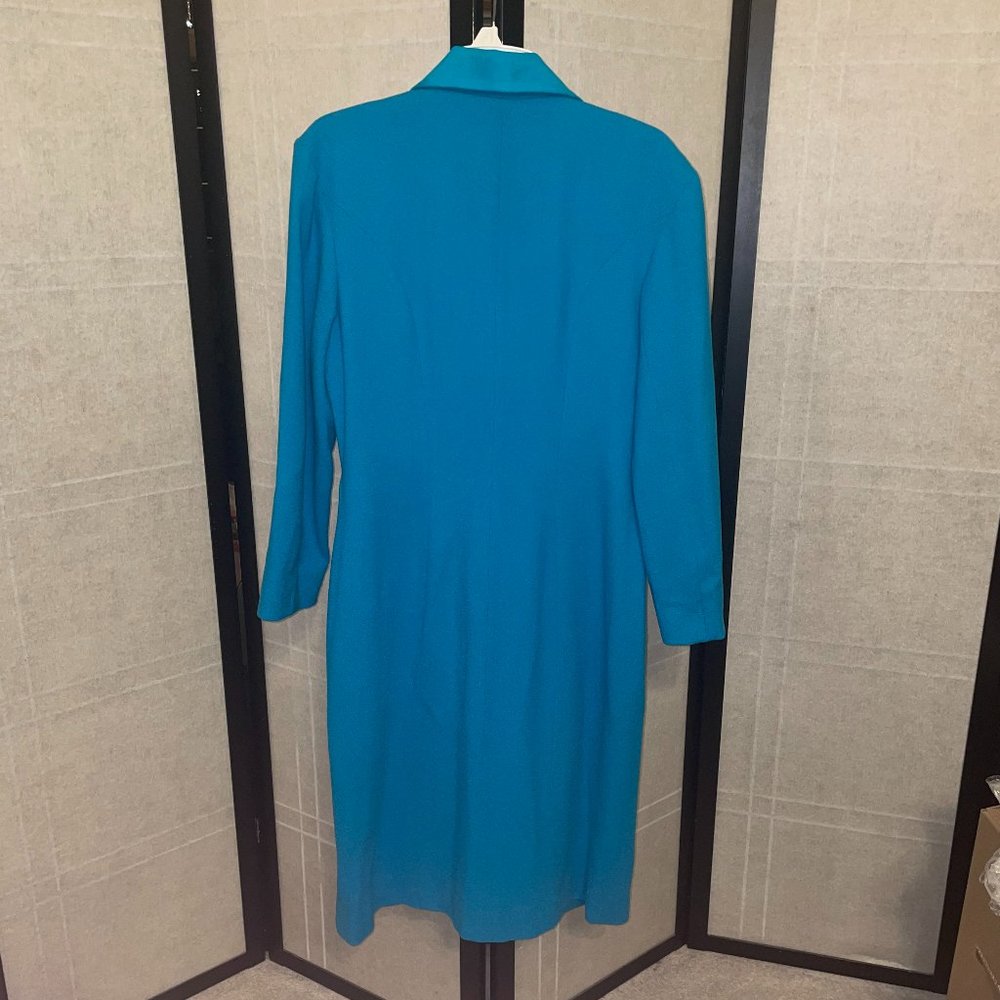 Lilli Ann Vintage Teal Dress With Gold Chain Embellishment - Picture 9 of 9